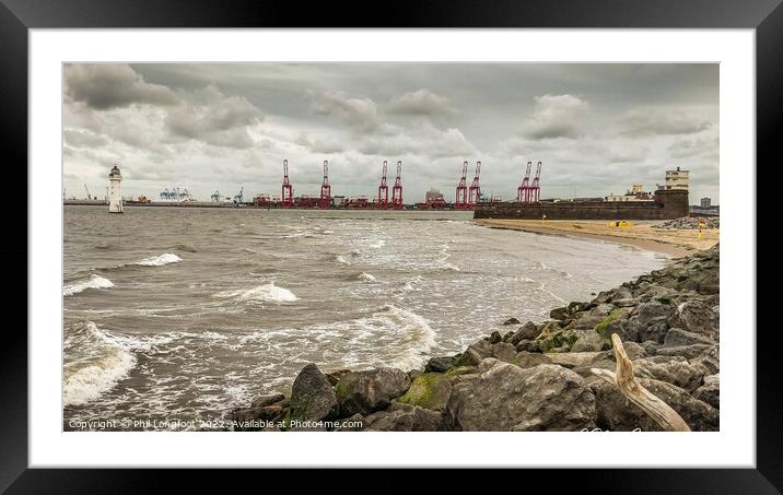 New Brighton Lighthouse and Fort Framed Mounted Print by Phil Longfoot