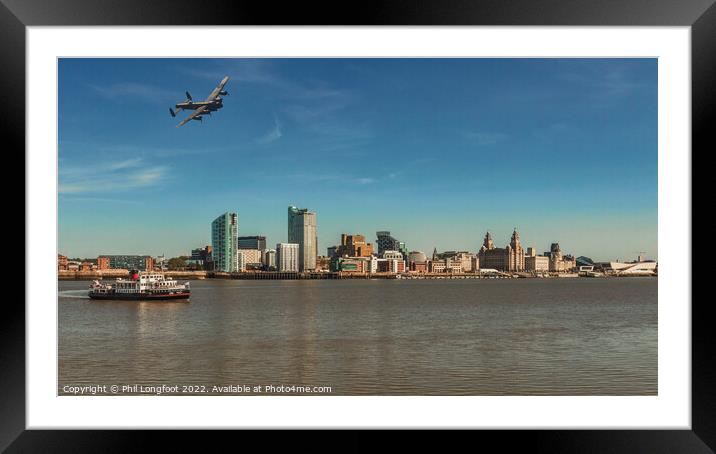 Lancaster Bomber visiting the River Mersey Framed Mounted Print by Phil Longfoot