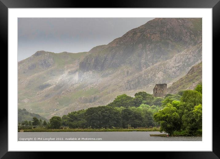 Llyn Padarn and Snowdonia Mountain range Framed Mounted Print by Phil Longfoot