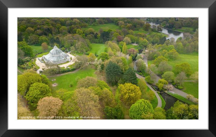Sefton Park Liverpool by air Framed Mounted Print by Phil Longfoot