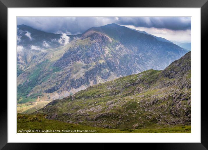 Snowdonia mountain range Wales  Framed Mounted Print by Phil Longfoot