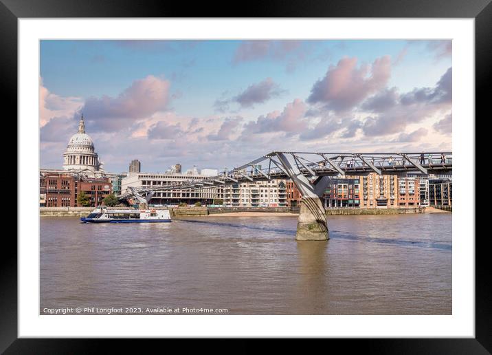 Millennium Bridge, London Framed Mounted Print by Phil Longfoot