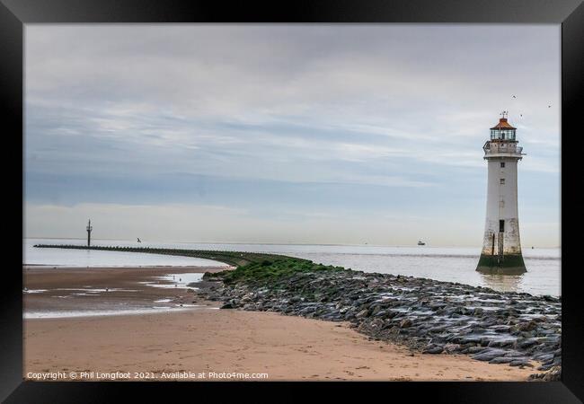 New Brighton Lighthouse  Framed Print by Phil Longfoot