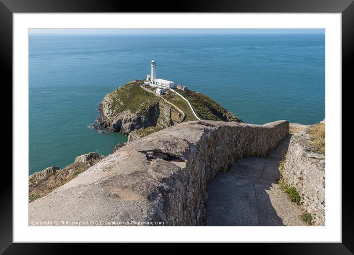 South Stack Lighthouse Anglesey Wales   Framed Mounted Print by Phil Longfoot