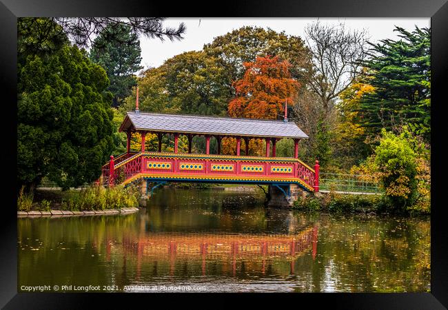 Swiss Bridge reflections  Framed Print by Phil Longfoot