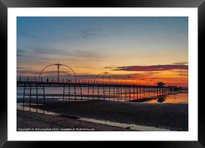 Southport Pier at Golden Hour  Framed Mounted Print by Phil Longfoot