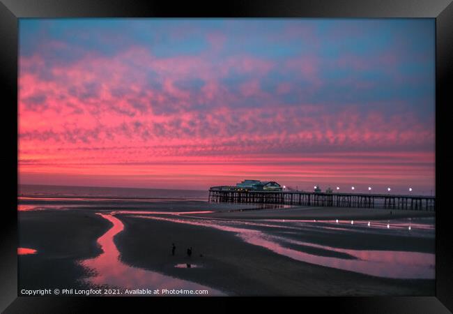 Red sky at night - Blackpool  Framed Print by Phil Longfoot