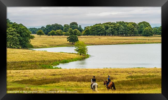 Horse riding in Cheshire  Framed Print by Phil Longfoot