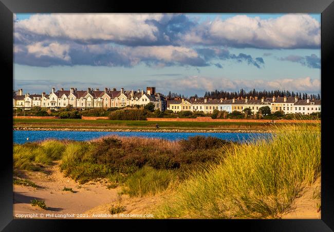 Crosby Marina and houses Framed Print by Phil Longfoot