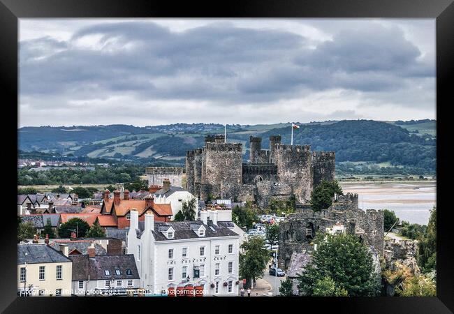 Conway Castle and Town North Wales  Framed Print by Phil Longfoot