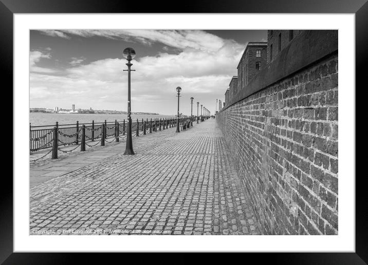 Old quayside walk Liverpool  Framed Mounted Print by Phil Longfoot