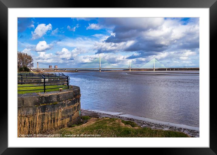 River Mersey by Spike Island Widnes  Framed Mounted Print by Phil Longfoot