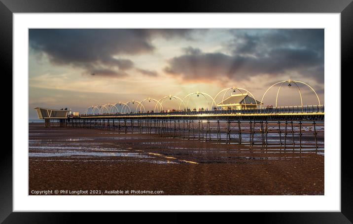 Southport Beach and Pier  Framed Mounted Print by Phil Longfoot