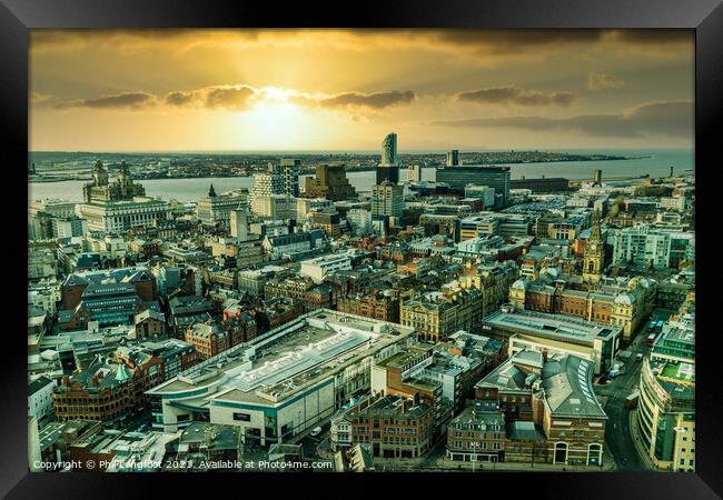 Liverpool by air Framed Print by Phil Longfoot