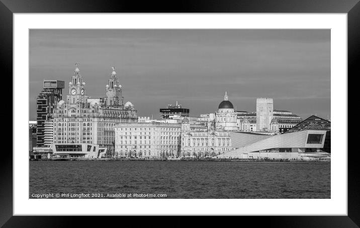 Liverpool Famous Waterfront Buildings Framed Mounted Print by Phil Longfoot