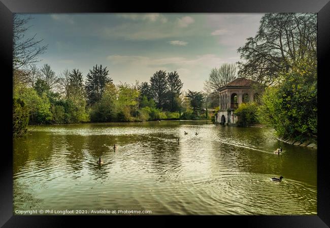 Birkenhead Park Lake Wirral United Kingdom  Framed Print by Phil Longfoot