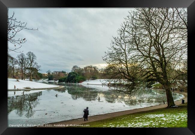 Sefton Park Winter Scene  Framed Print by Phil Longfoot