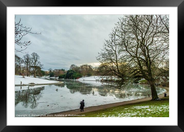 Sefton Park Winter Scene  Framed Mounted Print by Phil Longfoot