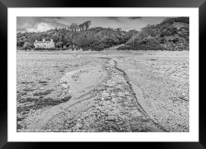 Thurstaston beach and cottage Framed Mounted Print by Phil Longfoot