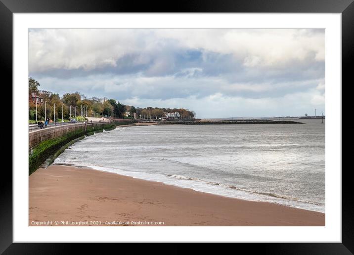River Mersey and Egremont Promenade Wirral Framed Mounted Print by Phil Longfoot