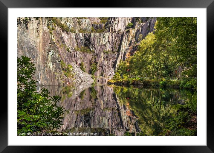 Old quarry reflections  Framed Mounted Print by Phil Longfoot