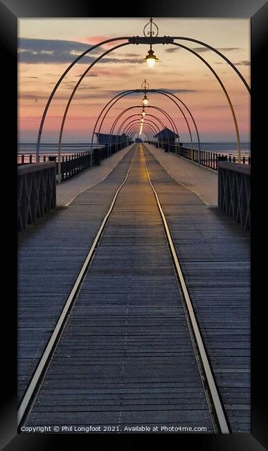 Southport Pier at sunset  Framed Print by Phil Longfoot