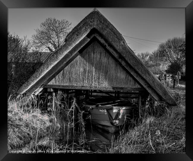 Stunning Old Straw Boat Hut Framed Print by nathan jeffery