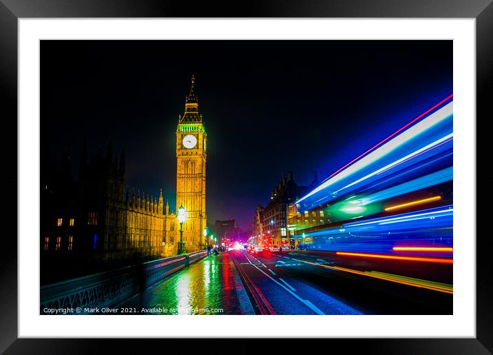 Westminster Bridge Framed Mounted Print by Mark Oliver