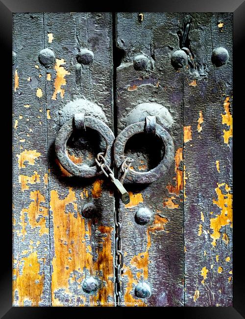 Old Moroccan Door Framed Print by Mark Oliver