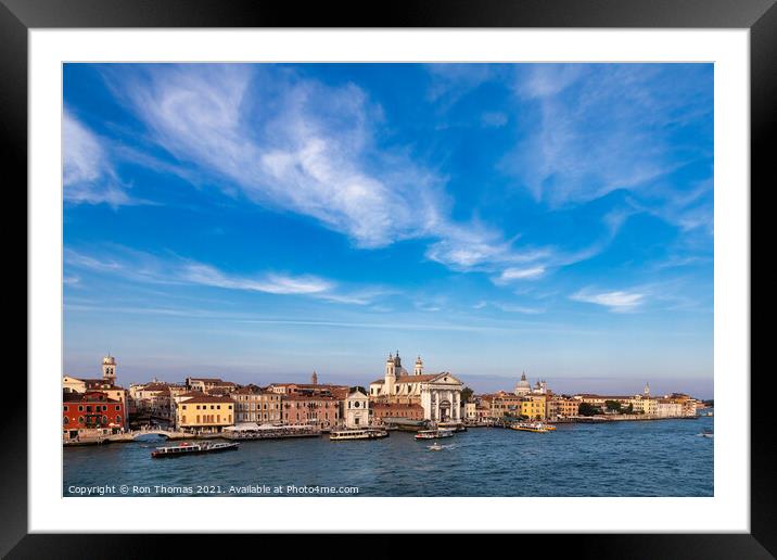 Venetian Waterfront Framed Mounted Print by Ron Thomas