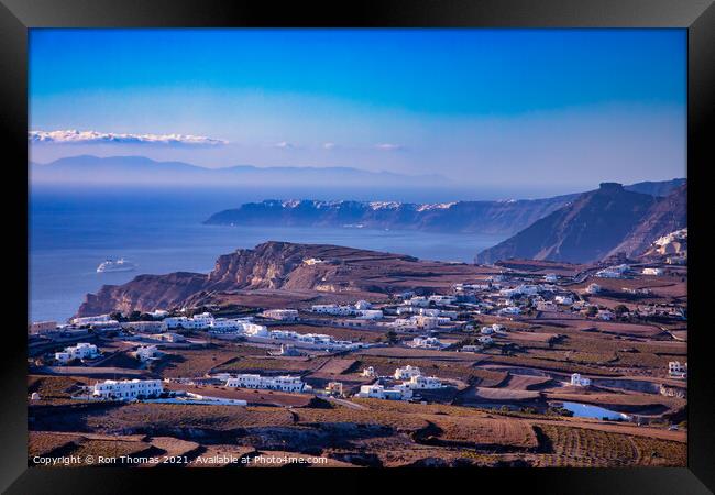 Santorini Landscape. Framed Print by Ron Thomas