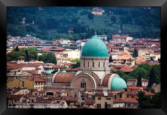 A View Over the Rooftops of Florence Framed Print by Ron Thomas