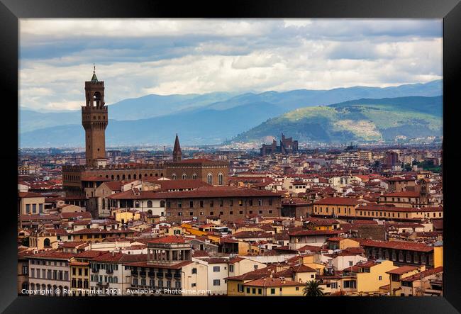 View over Florence Framed Print by Ron Thomas