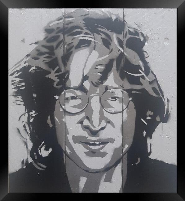 John Lennon art print Framed Print by John Kenny