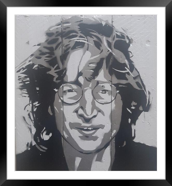 John Lennon art print Framed Mounted Print by John Kenny