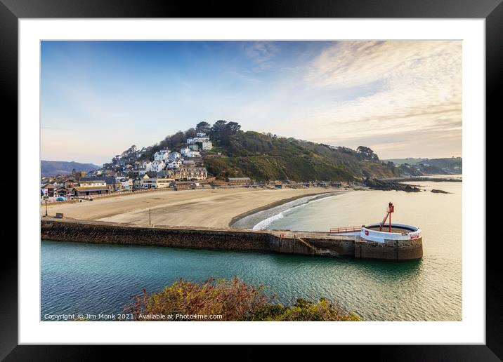 Banjo Pier Sunrise, Looe Framed Mounted Print by Jim Monk