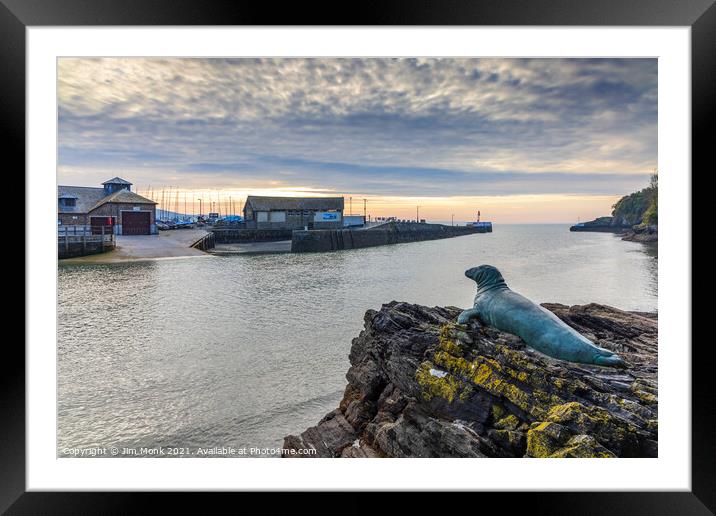 Nelson The Seal At Looe Framed Mounted Print by Jim Monk