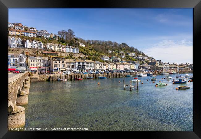 East Looe Riverside Framed Print by Jim Monk