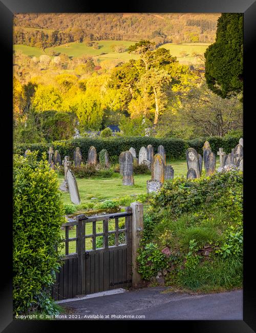 All Saints Graveyard, Selworthy Framed Print by Jim Monk