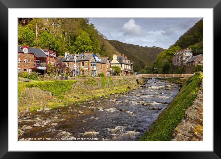 East Lyn River, Lynmouth Framed Mounted Print by Jim Monk