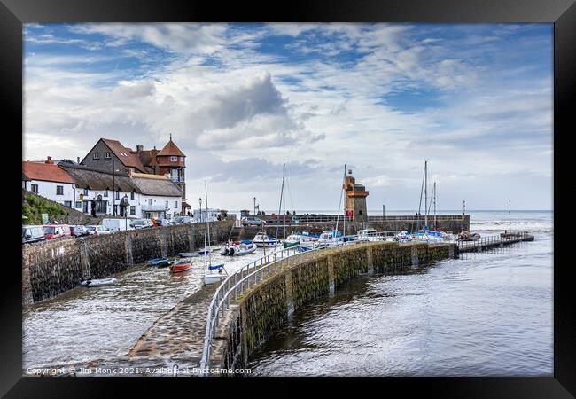 Lynmouth Harbour, North Devon Framed Print by Jim Monk