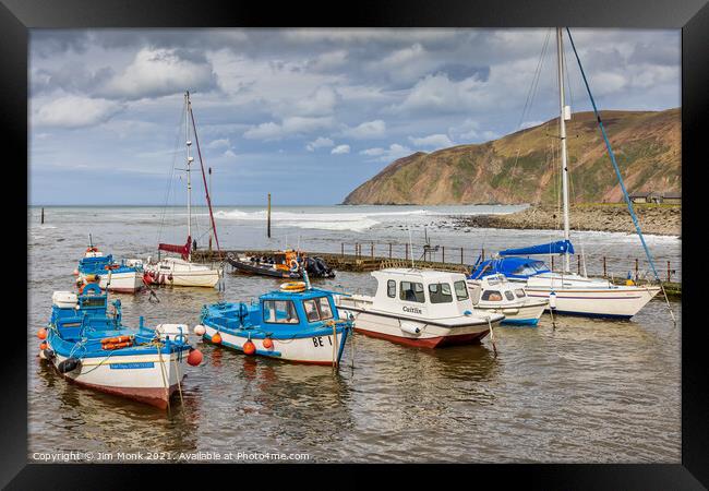 High Tide at Lynmouth Harbour Framed Print by Jim Monk