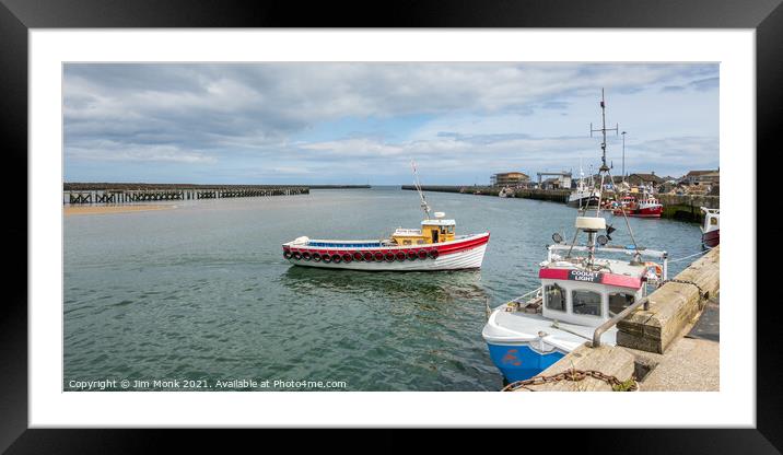 Amble Harbour in Northumberland Framed Mounted Print by Jim Monk
