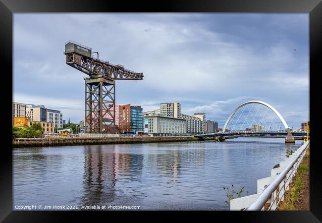 The Finnieston Crane & Clyde Arc , Glasgow Framed Print by Jim Monk