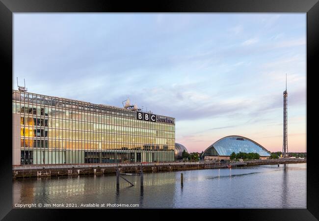 Pacific Quay, Glasgow Framed Print by Jim Monk