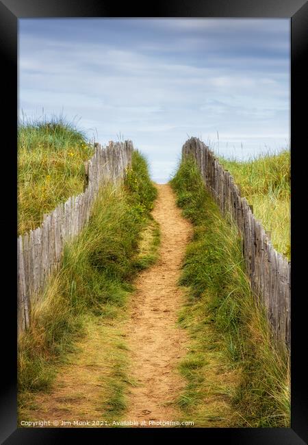Path to the beach, St Andrews Framed Print by Jim Monk