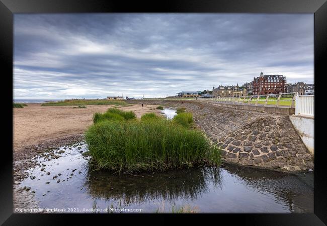 West Sands Embankment, St Andrews  Framed Print by Jim Monk