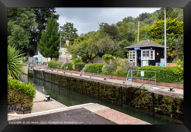 Marsh Lock Framed Print by Jim Monk