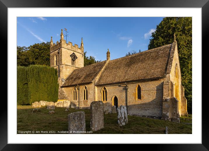 St Peter's Church, Upper Slaughter Framed Mounted Print by Jim Monk