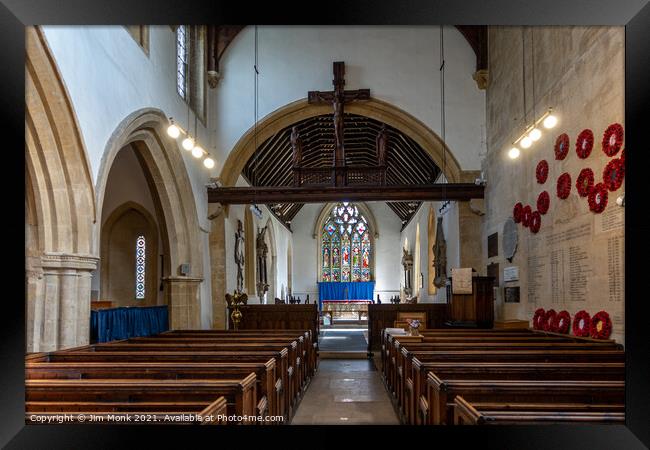 St Edward's Church Interior, Stow-on-the-Wold Framed Print by Jim Monk